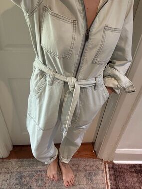 Light Wash Denim Boiler Suit - One Teaspon